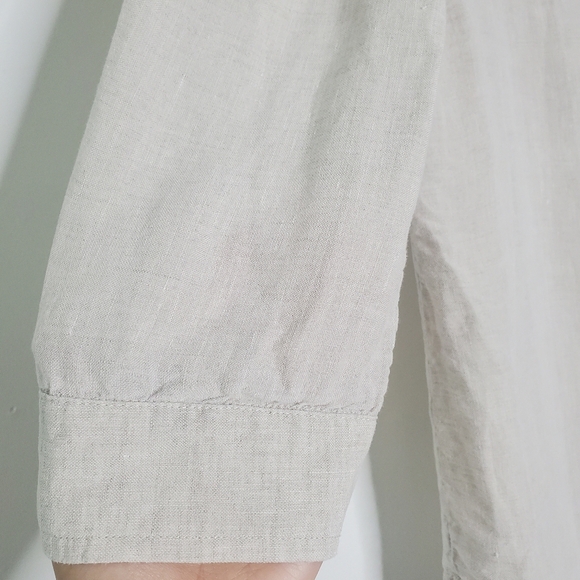 Chicos Women 100% Linen Shirt Size 0 US Small 3/4 Sleeve Minimalist Quiet Luxury - Picture 5 of 11